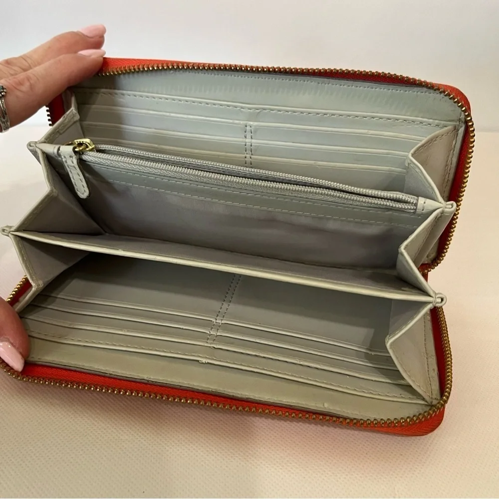 Coach Ashley Orange Leather Wallet